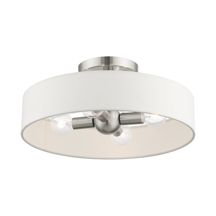 Livex Lighting 46927-91 Four Light Semi Flush Mount, Brushed Nickel