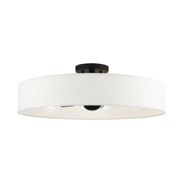 Livex Lighting 46928-04 Four Light Semi Flush Mount, Black w/ Brushed Nickels