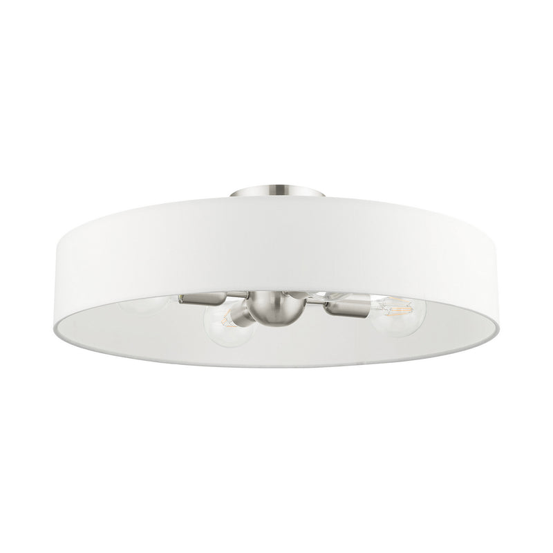 Livex Lighting 46928-91 Four Light Semi Flush Mount, Brushed Nickel