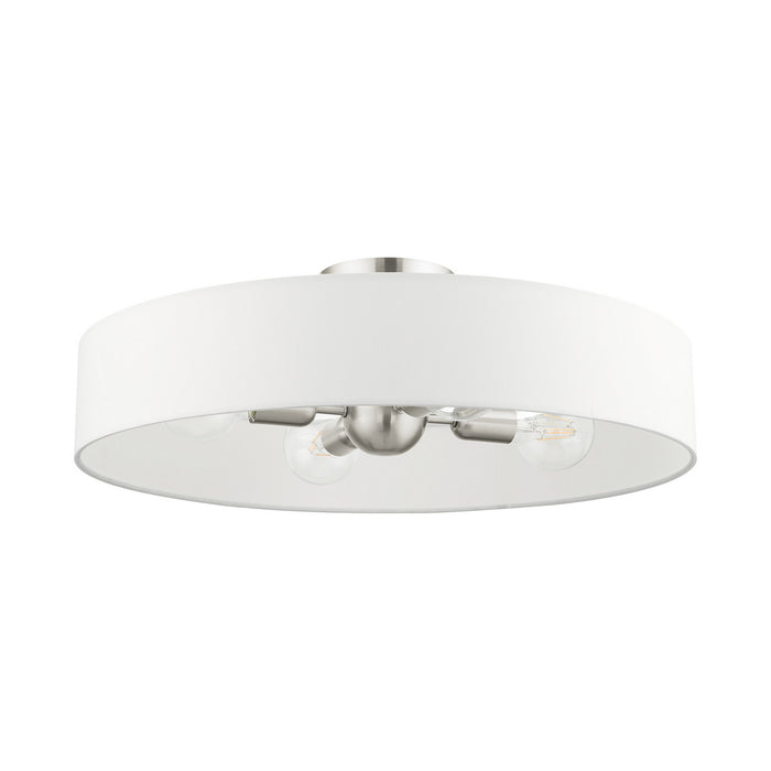 Livex Lighting 46928-91 Four Light Semi Flush Mount, Brushed Nickel