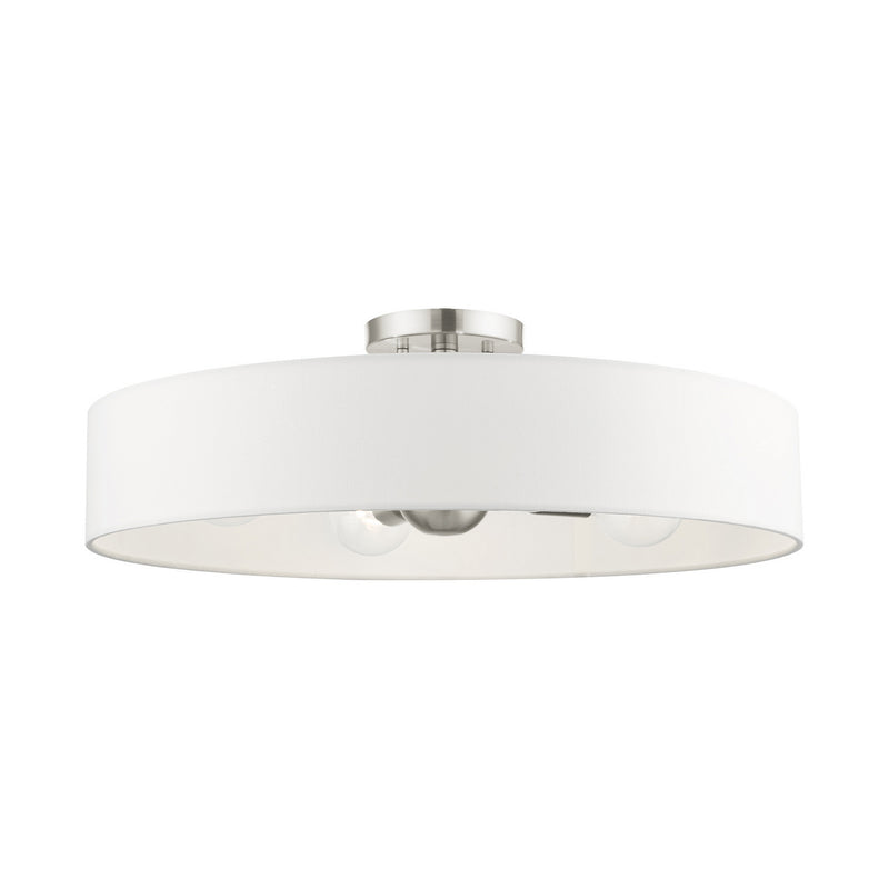 Livex Lighting 46928-91 Four Light Semi Flush Mount, Brushed Nickel