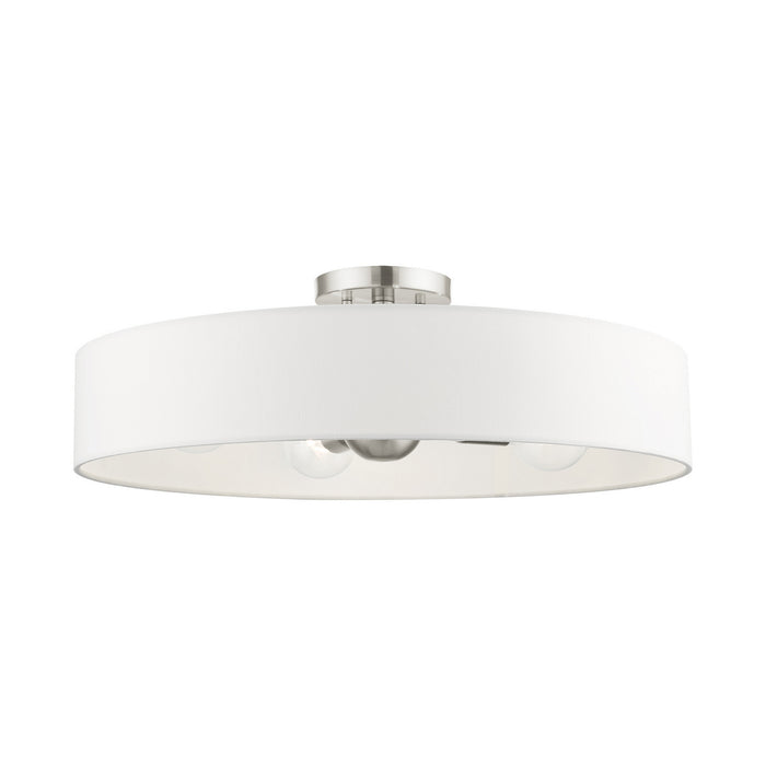 Livex Lighting 46928-91 Four Light Semi Flush Mount, Brushed Nickel