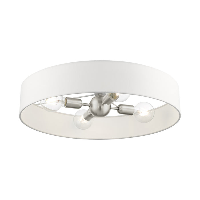 Livex Lighting 46928-91 Four Light Semi Flush Mount, Brushed Nickel