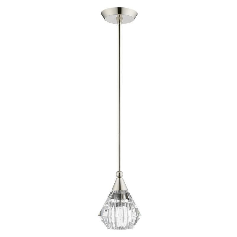 Livex Lighting 47071-35 One Light Pendant, Polished Nickel
