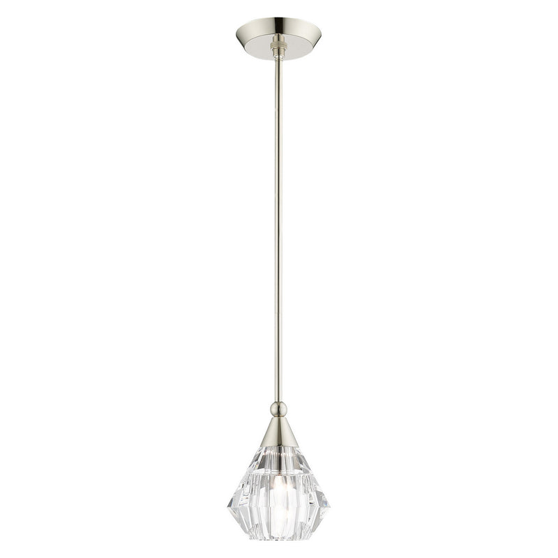 Livex Lighting 47071-35 One Light Pendant, Polished Nickel