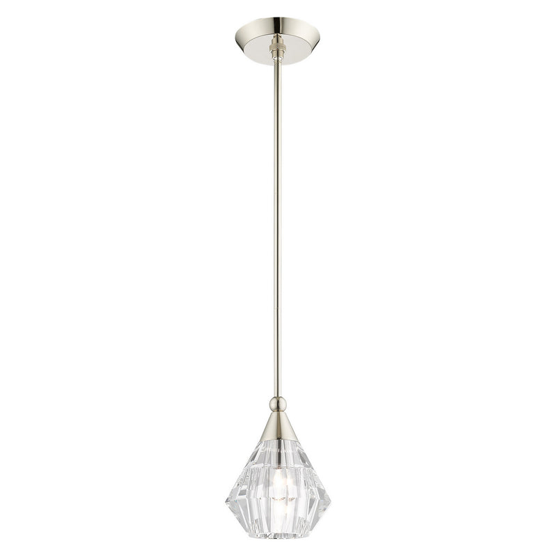 Livex Lighting 47071-35 One Light Pendant, Polished Nickel
