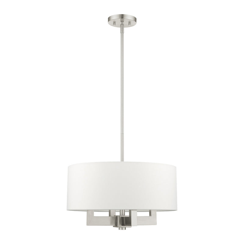 Livex Lighting 48784-91 Four Light Chandelier, Brushed Nickel