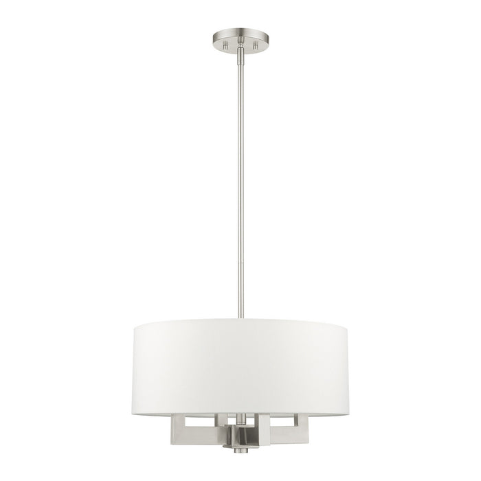Livex Lighting 48784-91 Four Light Chandelier, Brushed Nickel