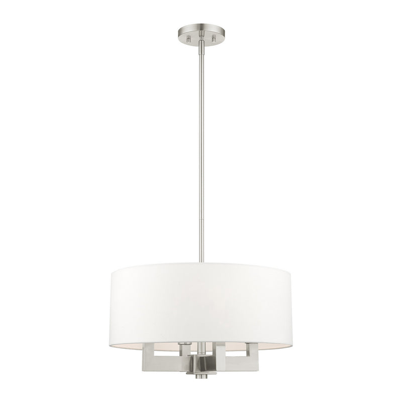 Livex Lighting 48784-91 Four Light Chandelier, Brushed Nickel