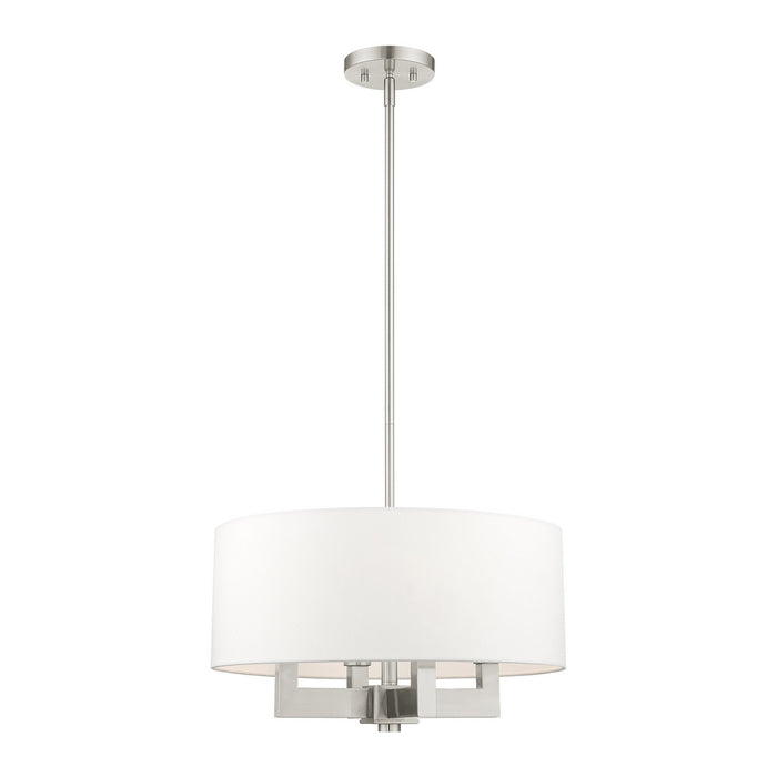 Livex Lighting 48784-91 Four Light Chandelier, Brushed Nickel