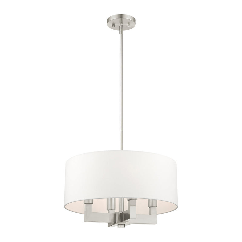 Livex Lighting 48784-91 Four Light Chandelier, Brushed Nickel