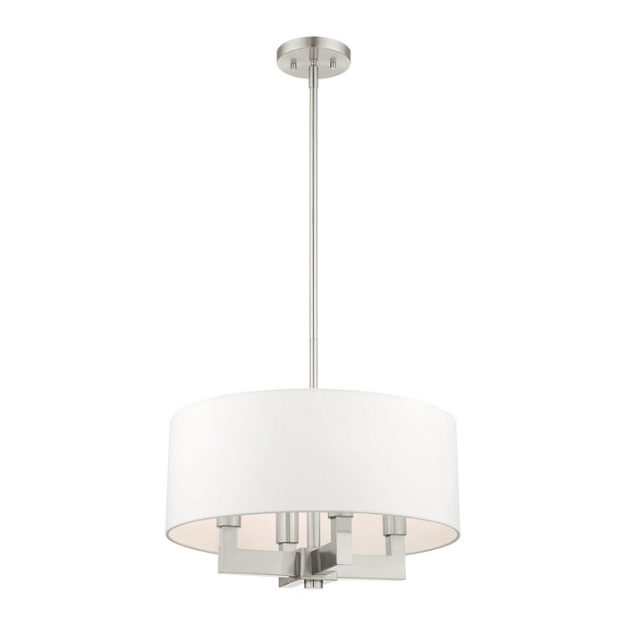 Livex Lighting 48784-91 Four Light Chandelier, Brushed Nickel