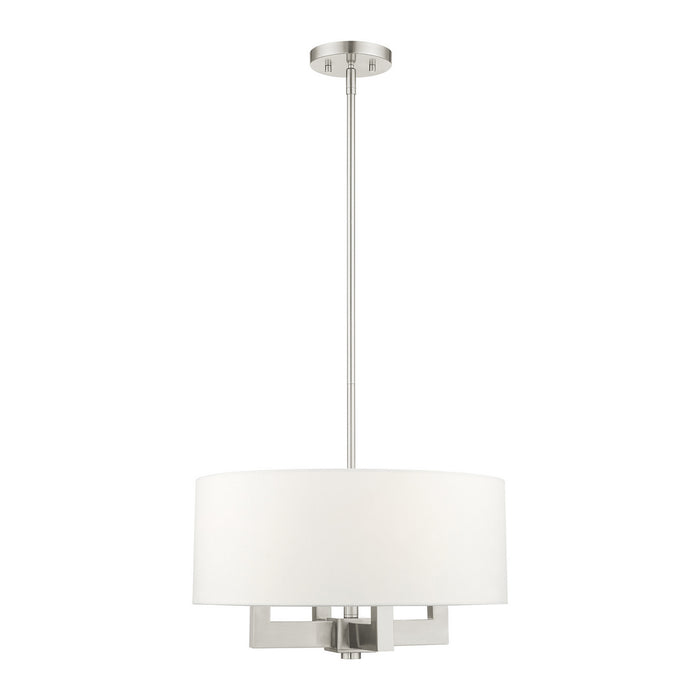 Livex Lighting 48784-91 Four Light Chandelier, Brushed Nickel