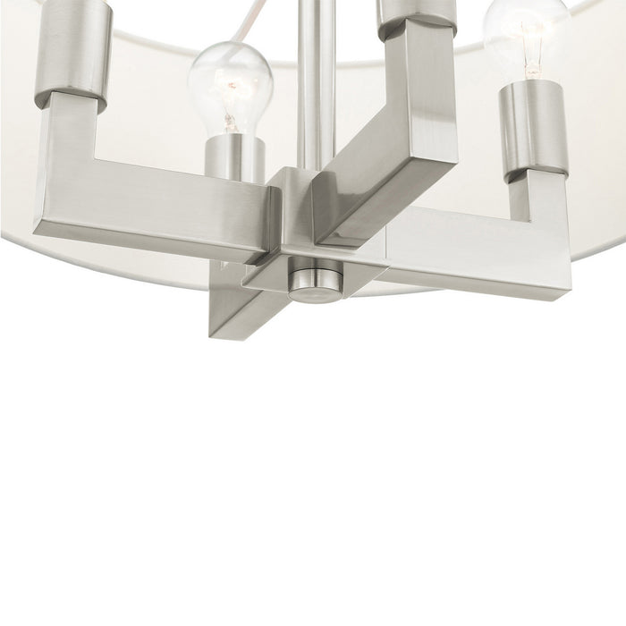 Livex Lighting 48784-91 Four Light Chandelier, Brushed Nickel