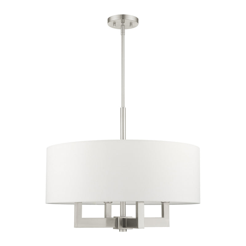 Livex Lighting 48786-91 Four Light Chandelier, Brushed Nickel