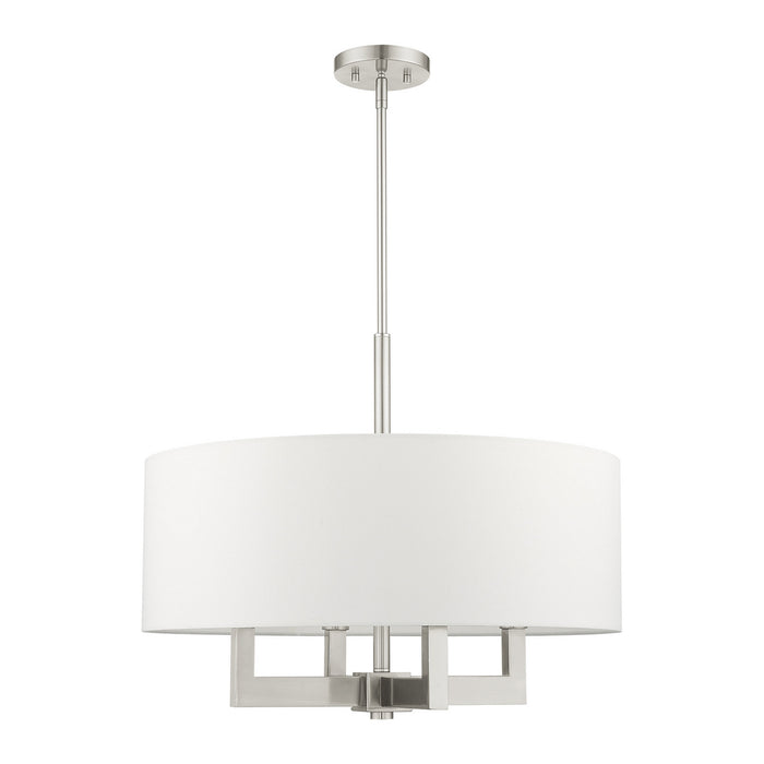 Livex Lighting 48786-91 Four Light Chandelier, Brushed Nickel