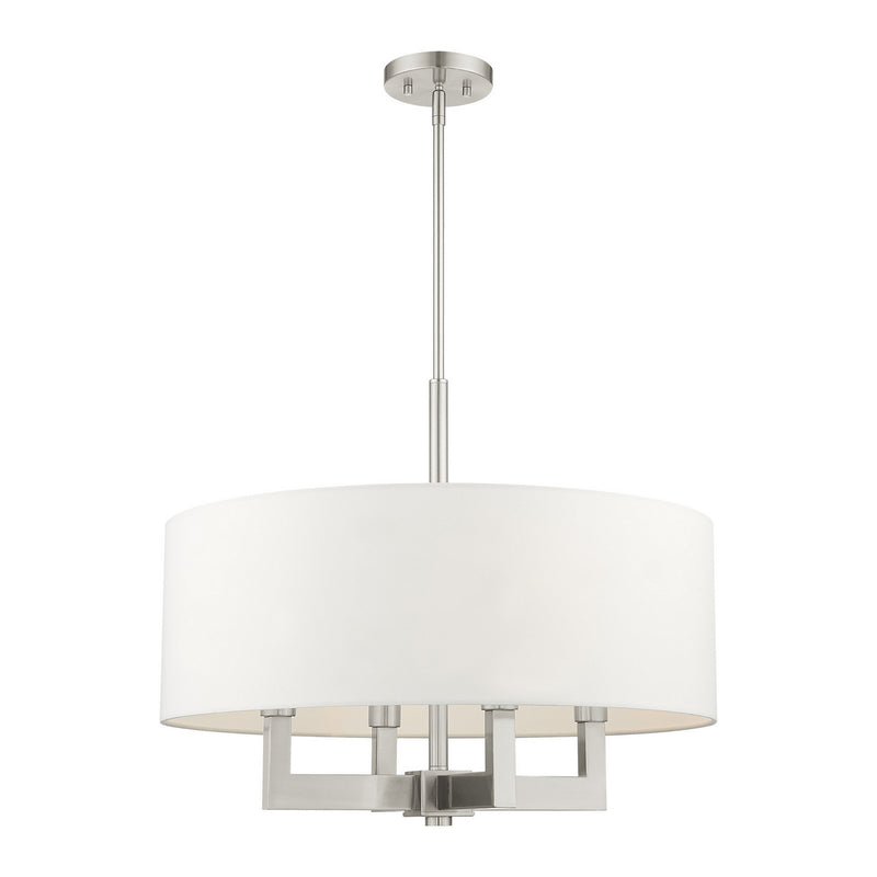 Livex Lighting 48786-91 Four Light Chandelier, Brushed Nickel