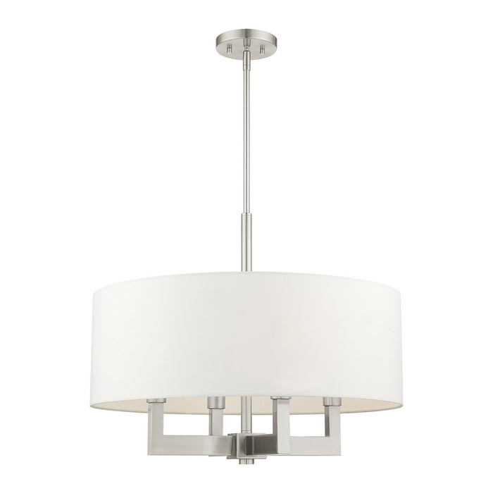 Livex Lighting 48786-91 Four Light Chandelier, Brushed Nickel