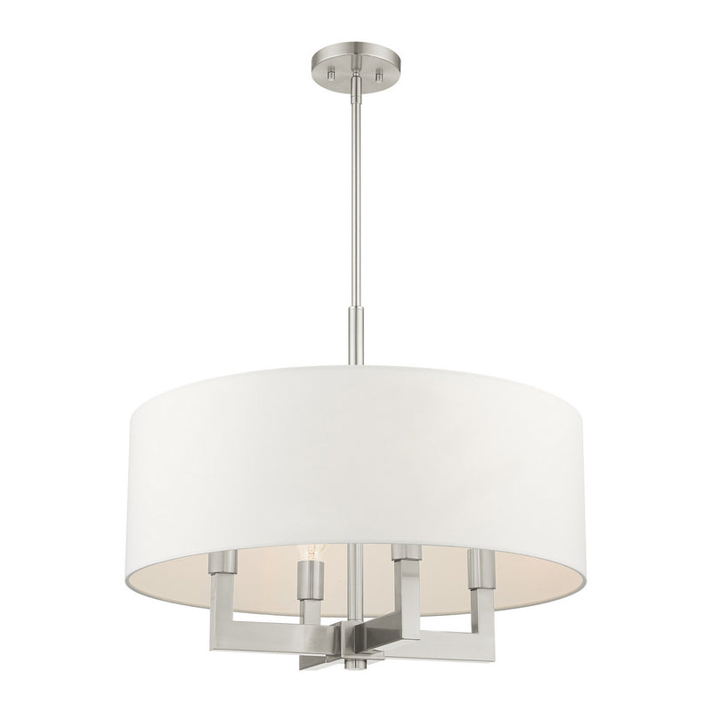 Livex Lighting 48786-91 Four Light Chandelier, Brushed Nickel