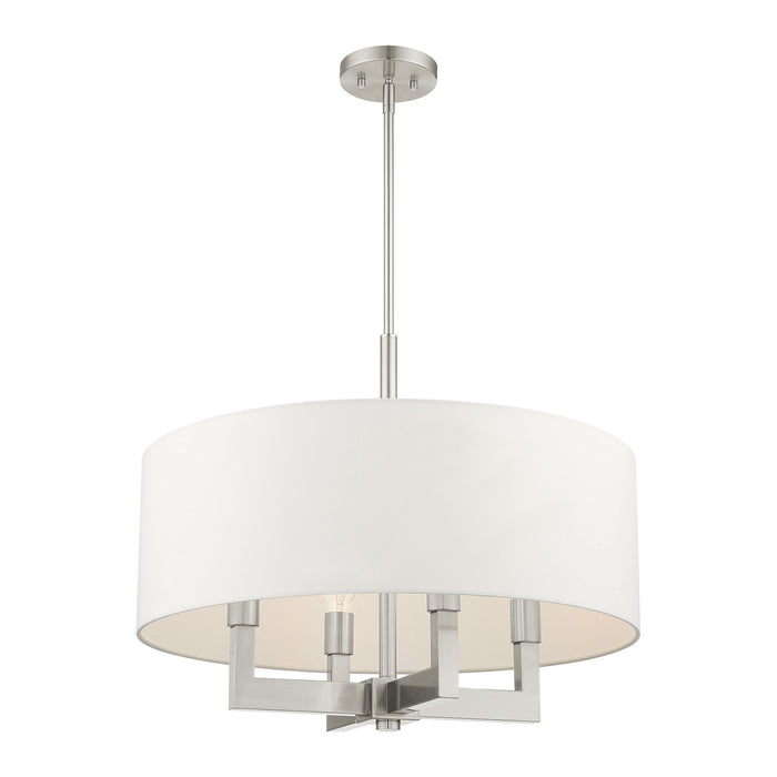 Livex Lighting 48786-91 Four Light Chandelier, Brushed Nickel