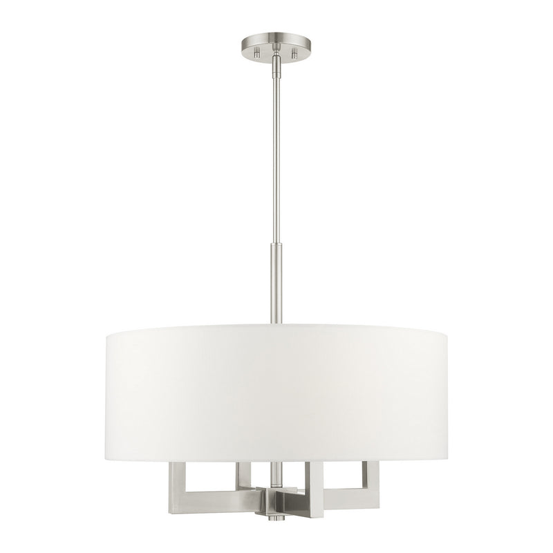 Livex Lighting 48786-91 Four Light Chandelier, Brushed Nickel