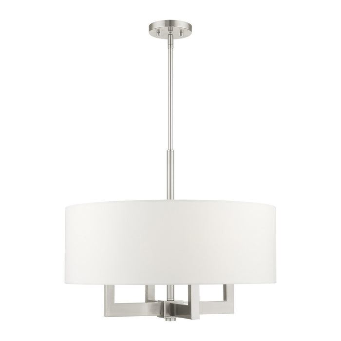 Livex Lighting 48786-91 Four Light Chandelier, Brushed Nickel