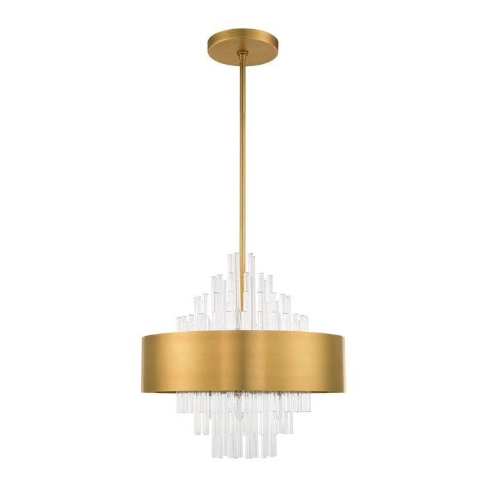 Livex Lighting 48874-08 Eight Light Chandelier, Natural Brass