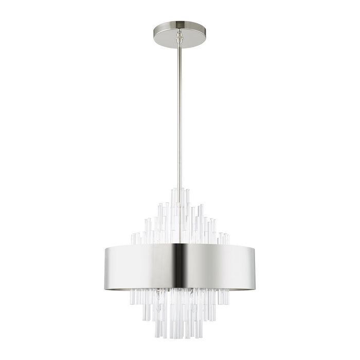 Livex Lighting 48874-35 Eight Light Chandelier, Polished Nickel