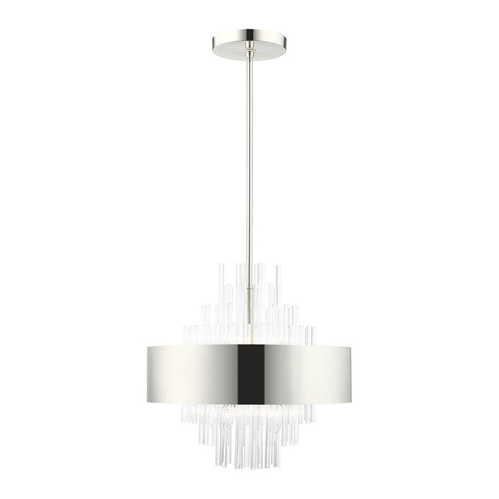 Livex Lighting 48874-35 Eight Light Chandelier, Polished Nickel