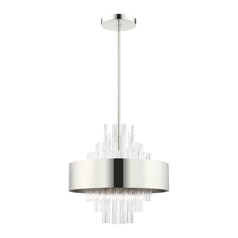 Livex Lighting 48874-35 Eight Light Chandelier, Polished Nickel