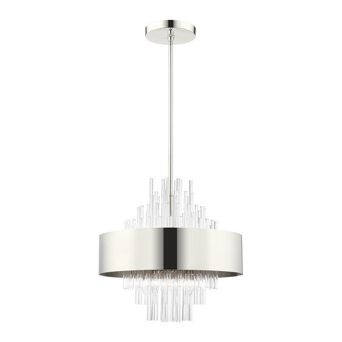 Livex Lighting 48874-35 Eight Light Chandelier, Polished Nickel