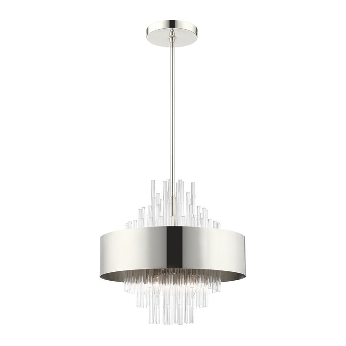 Livex Lighting 48874-35 Eight Light Chandelier, Polished Nickel