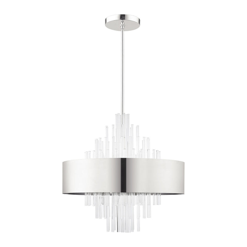 Livex Lighting 48876-35 Ten Light Chandelier, Polished Nickel