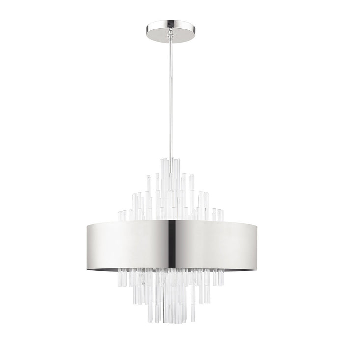 Livex Lighting 48876-35 Ten Light Chandelier, Polished Nickel
