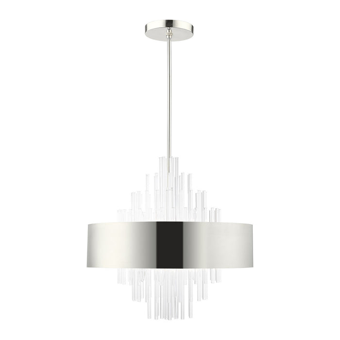 Livex Lighting 48876-35 Ten Light Chandelier, Polished Nickel