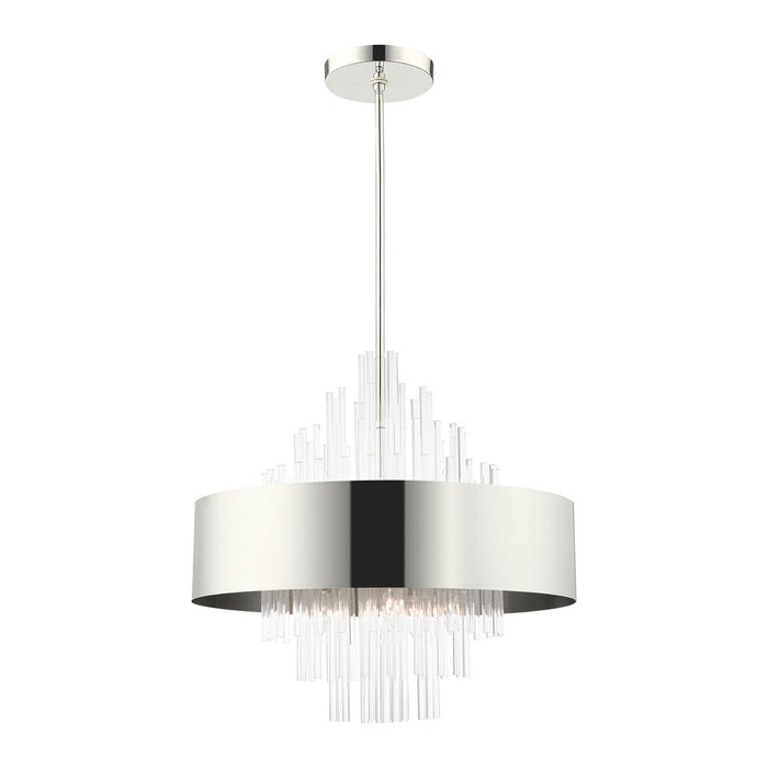 Livex Lighting 48876-35 Ten Light Chandelier, Polished Nickel