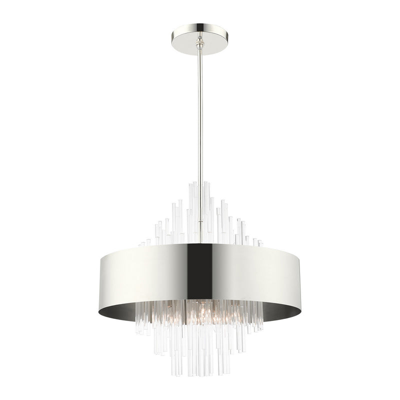 Livex Lighting 48876-35 Ten Light Chandelier, Polished Nickel