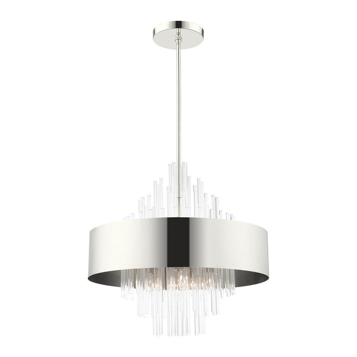 Livex Lighting 48876-35 Ten Light Chandelier, Polished Nickel