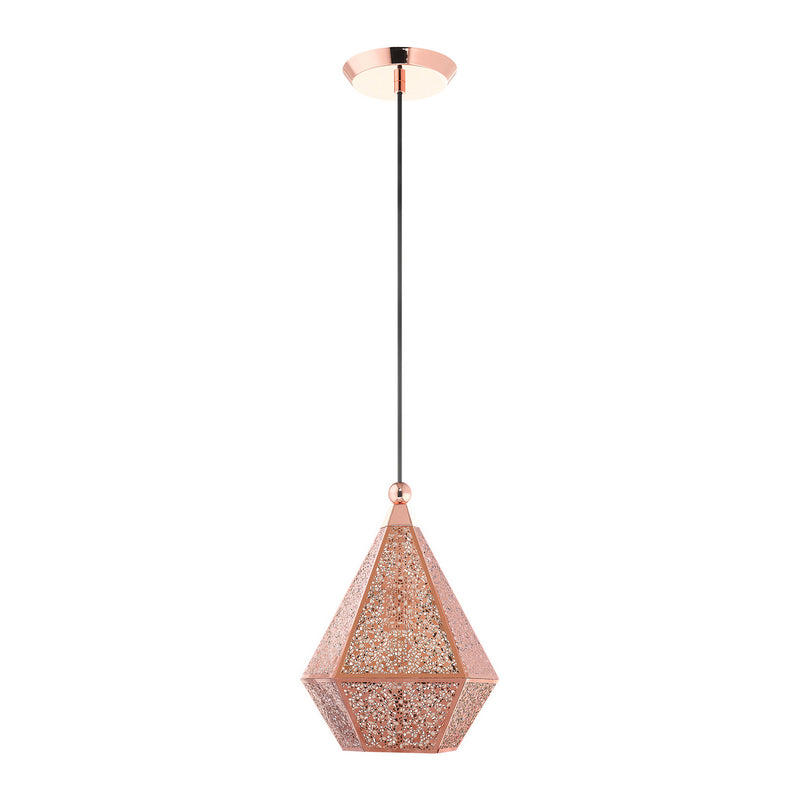 Livex Lighting 48921-86 One Light Pendant, Rose Gold