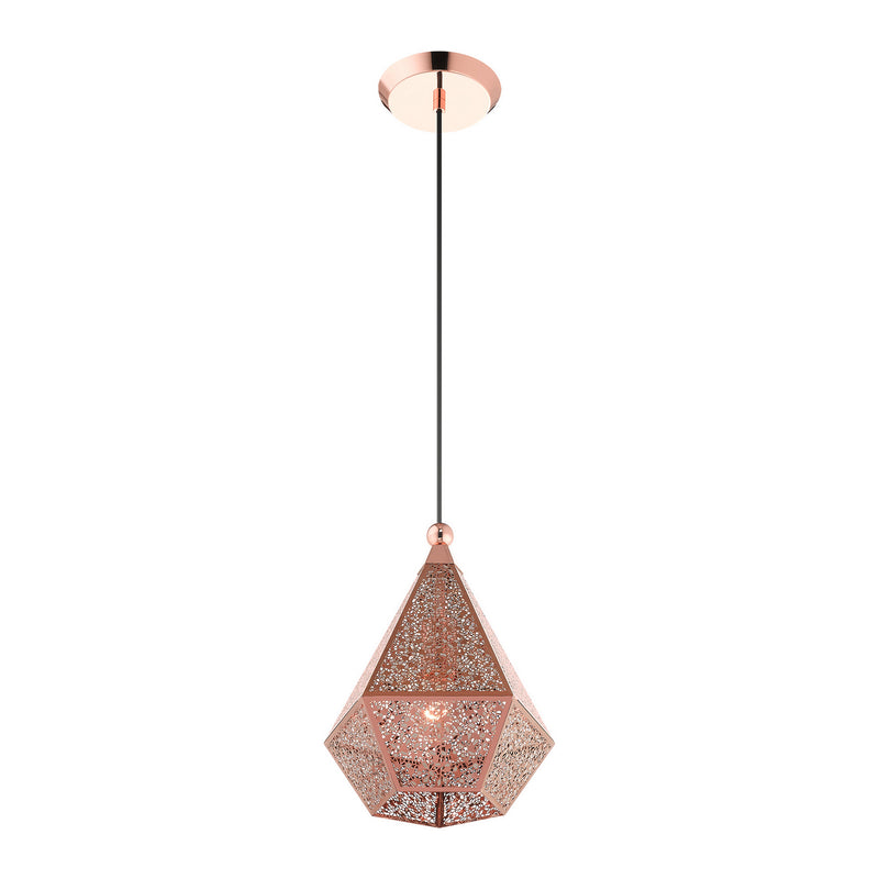 Livex Lighting 48921-86 One Light Pendant, Rose Gold