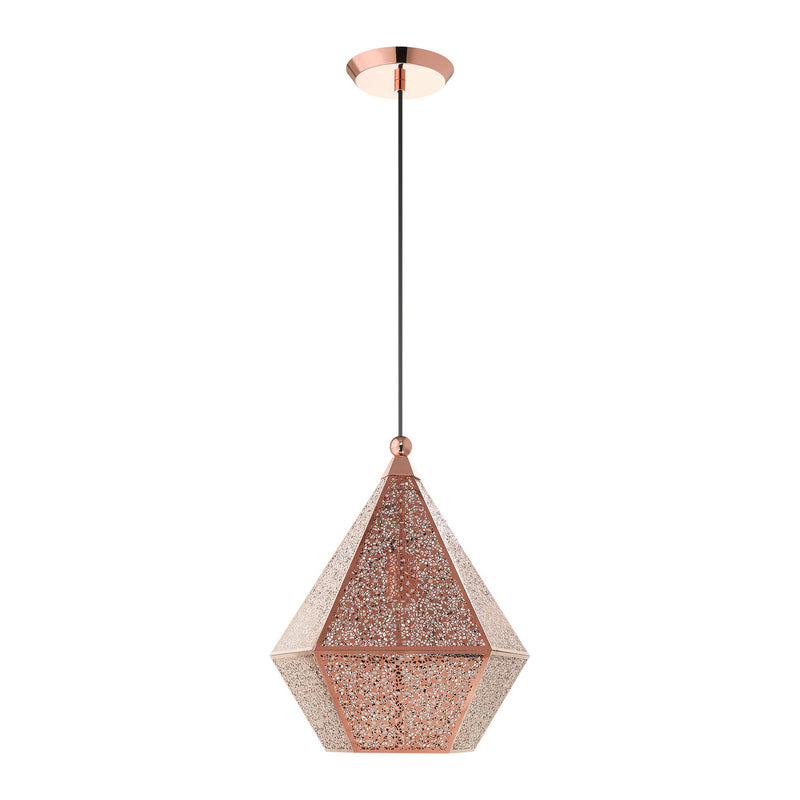 Livex Lighting 48923-86 One Light Pendant, Rose Gold