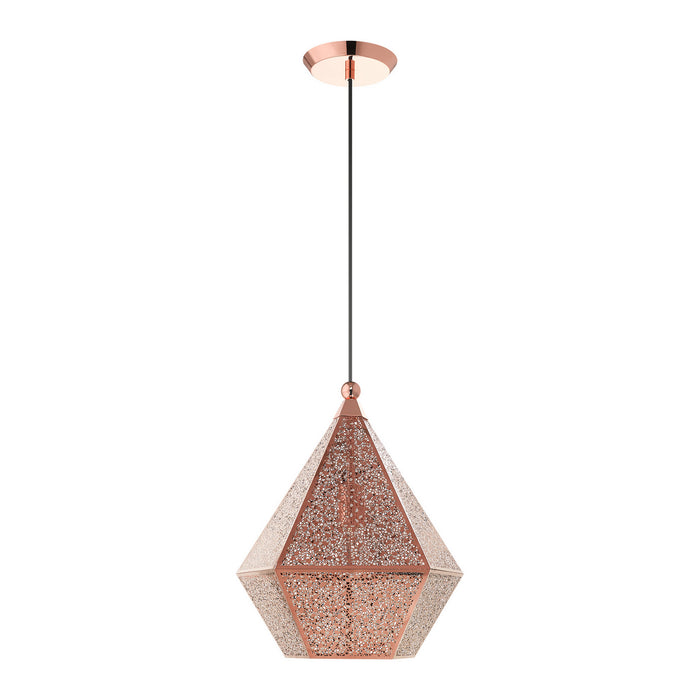 Livex Lighting 48923-86 One Light Pendant, Rose Gold