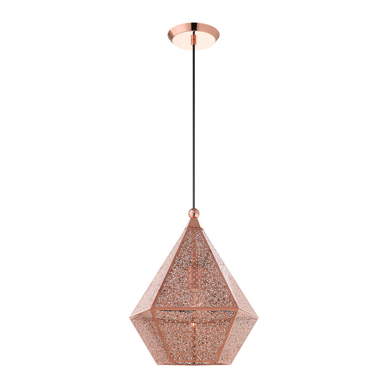 Livex Lighting 48923-86 One Light Pendant, Rose Gold