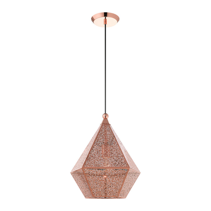 Livex Lighting 48923-86 One Light Pendant, Rose Gold