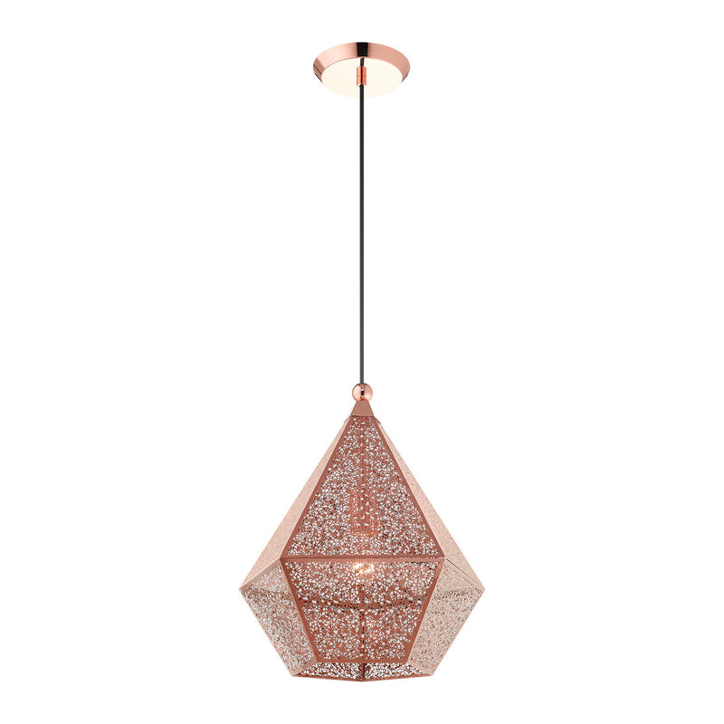 Livex Lighting 48923-86 One Light Pendant, Rose Gold