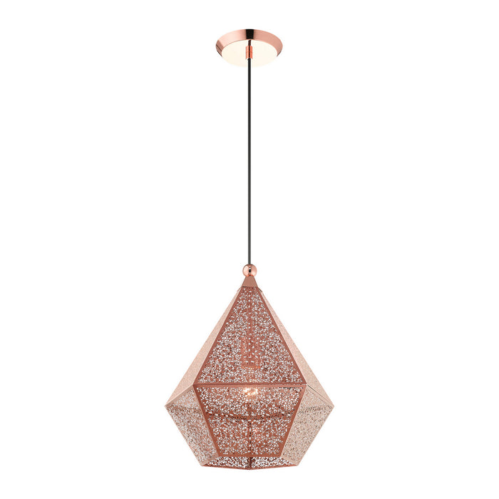 Livex Lighting 48923-86 One Light Pendant, Rose Gold