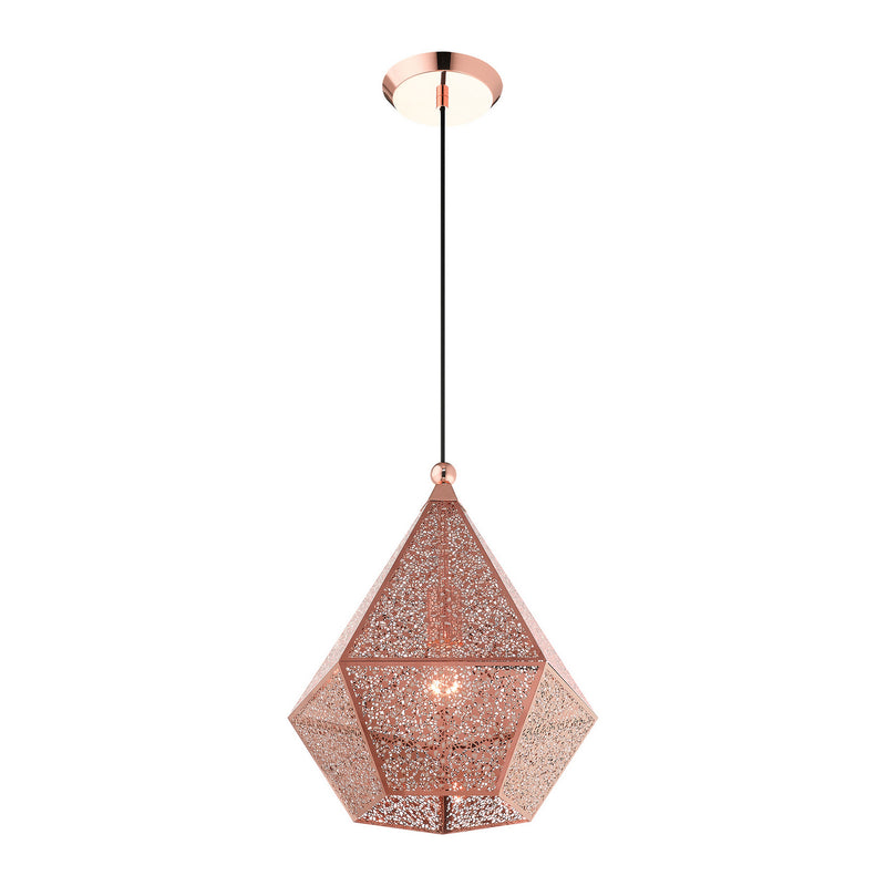 Livex Lighting 48923-86 One Light Pendant, Rose Gold