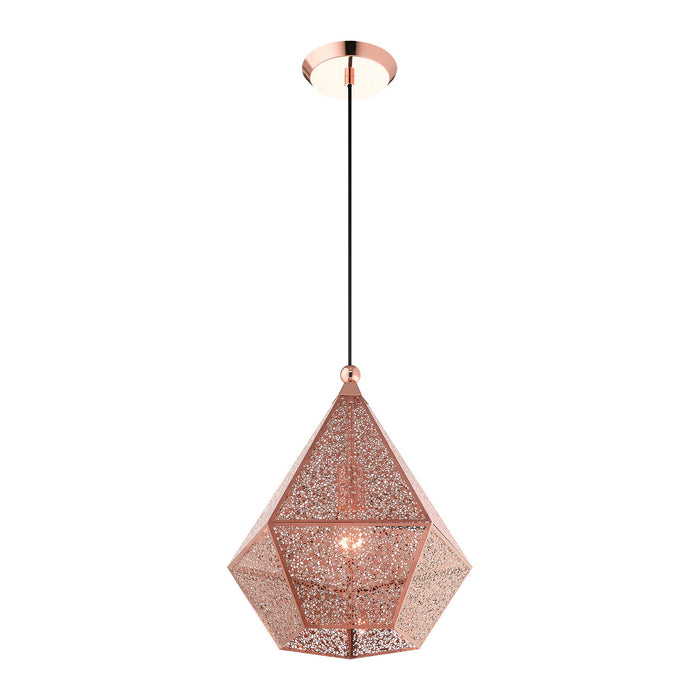 Livex Lighting 48923-86 One Light Pendant, Rose Gold