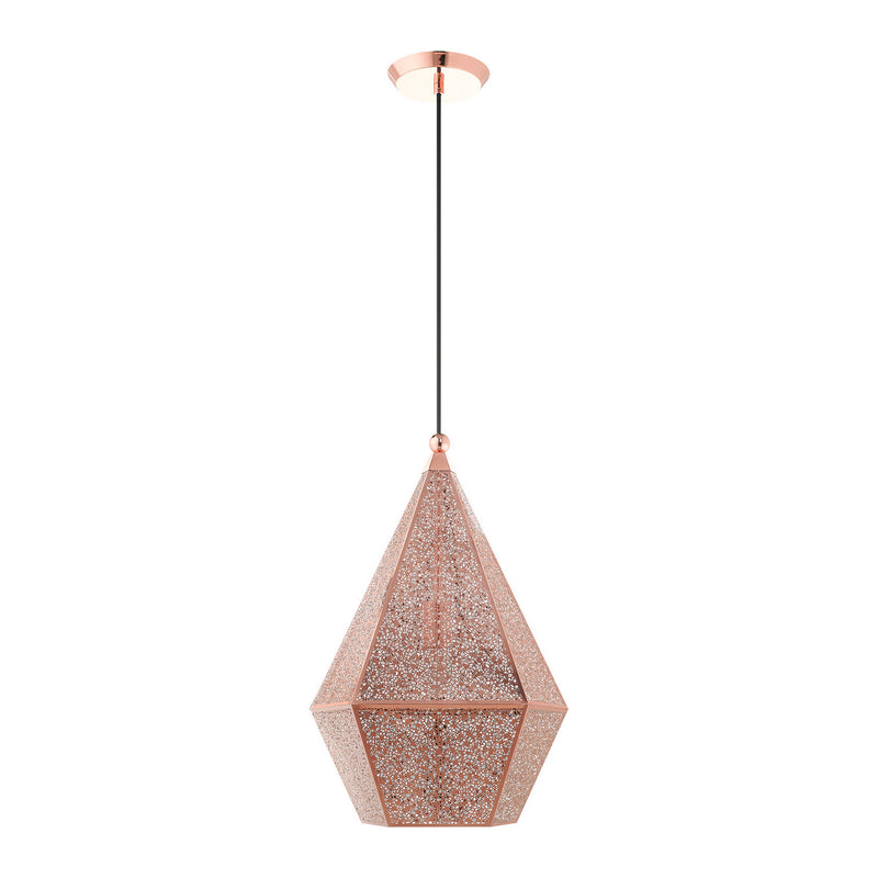 Livex Lighting 48924-86 One Light Pendant, Rose Gold