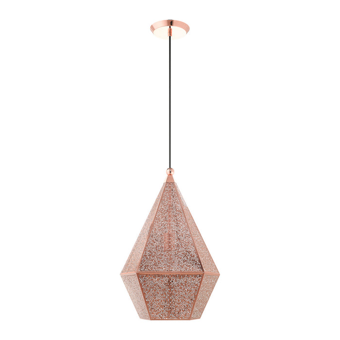 Livex Lighting 48924-86 One Light Pendant, Rose Gold